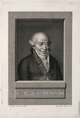 Leopoldo Marco Antonio Caldani. Line engraving by G. Bozza after N. Schiavoni.