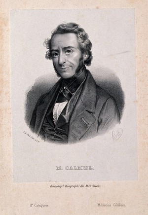 view Louis Florentin Calmeil. Lithograph by H. Pidoux.