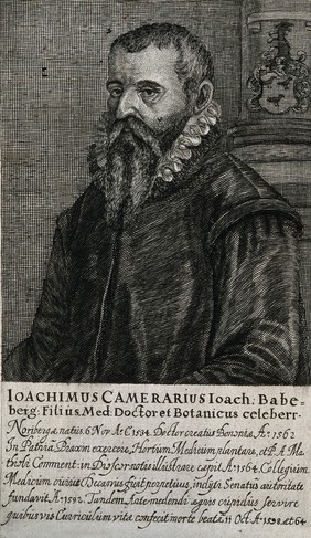 Joachim Camerarius the younger. Line engraving.