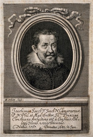 view Ludwig Joachim Camerarius. Line engraving by B. Kilian the younger.