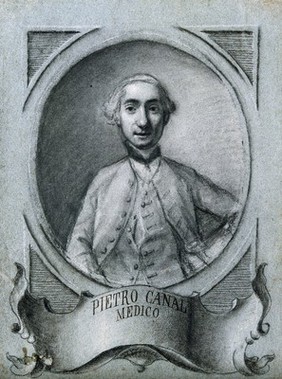 Pietro Canal. Black chalk drawing heightened with white on toned paper.