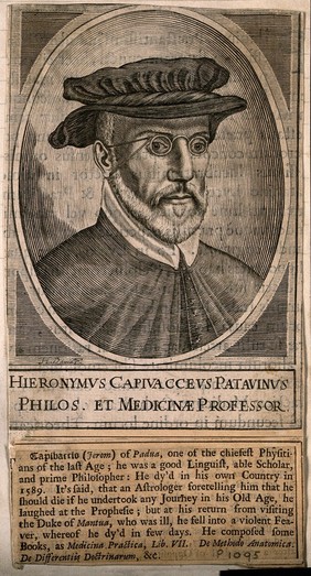 Hieronymus Capivaccius. Line engraving by H. David, 1630.
