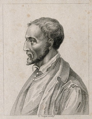 Girolamo Cardano. Stipple engraving by R. Cooper.