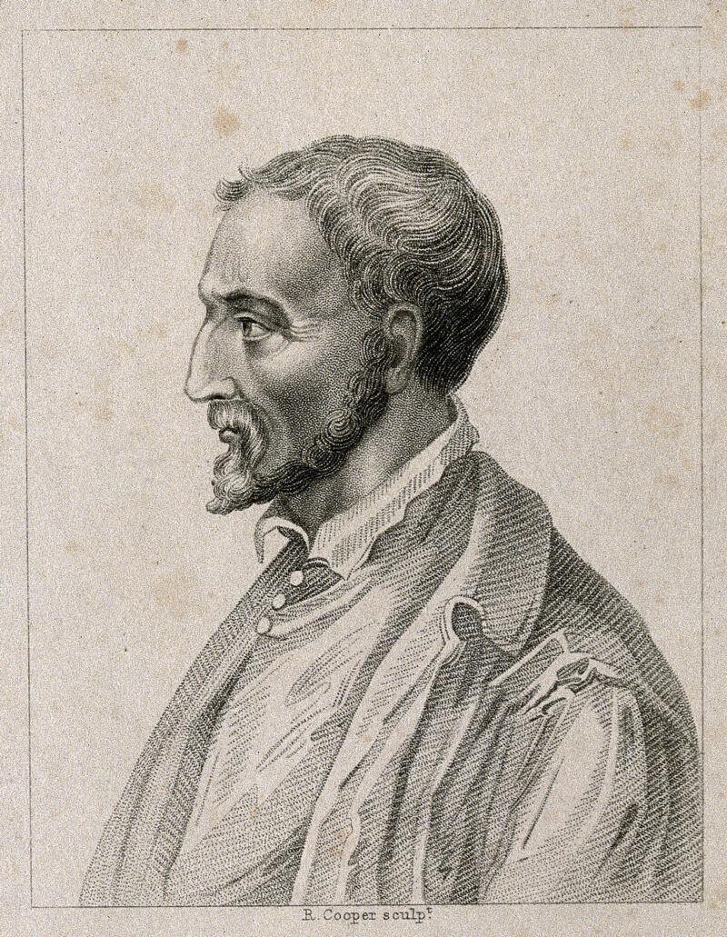 Girolamo Cardano. Stipple engraving by R. Cooper., by Richard Cooper