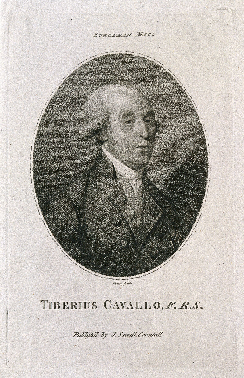 Tiberius Cavallo. Stipple engraving by T. Trotter., by Thomas Trotter