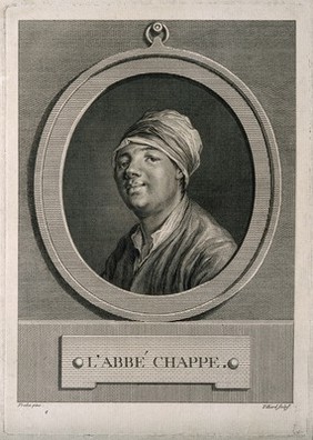 Jean Chappé d'Auteroche. Line engraving by J. B. Tilliard, 1772, after J. M. Frédou.