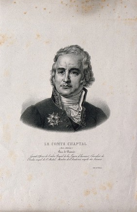 Jean-Antoine-Claude Chaptal, Comte de Chanteloup. Lithograph by Villain.