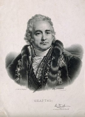 Jean-Antoine-Claude Chaptal, Comte de Chanteloup. Lithograph by J.J.F. Monanteuil.