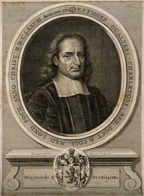 Walter Charleton. Line engraving by D. Loggan, 1679, after himself.