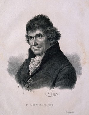 view François Chaussier. Lithograph by P. R. Vignéron.