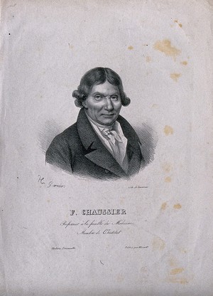 view François Chaussier. Lithograph by H. Garniers.