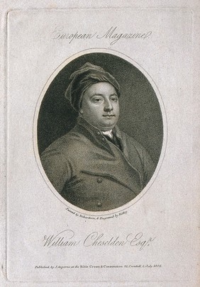 William Cheselden. Stipple engraving by W. Ridley, 1804, after J. Richardson.