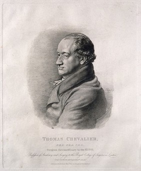 Thomas Chevalier. Line engraving by J. Linnell, 1825, after himself.