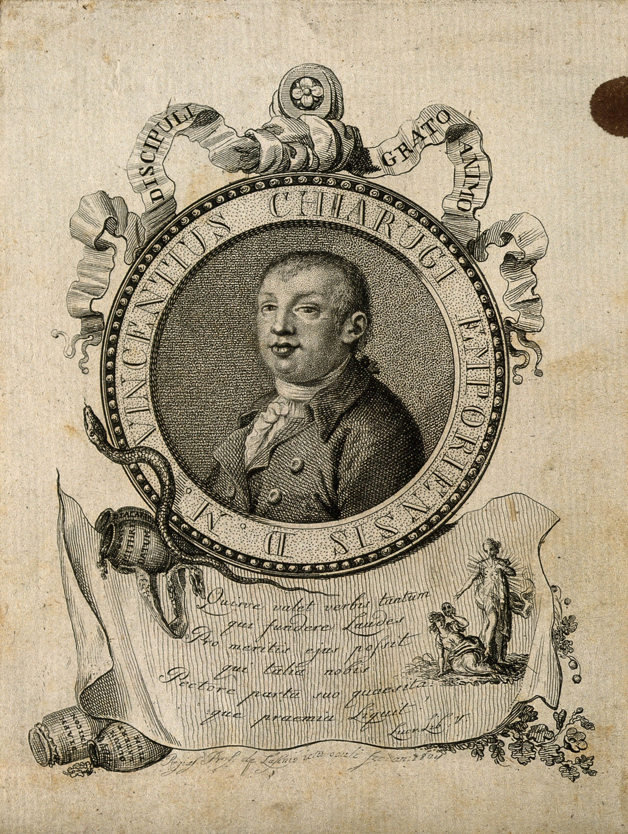 Vincenzo Chiarugi. Stipple engraving by C. Lasinio, 1804., 1804, by Carlo Lasinio