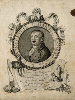 view Vincenzo Chiarugi. Stipple engraving by C. Lasinio, 1804.