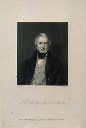 view John George Children. Stipple engraving by W. Raddon, 1839, after E. U. Eddis.