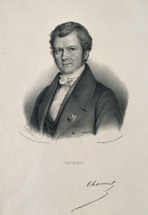 view Auguste-François Chomel. Lithograph by Z. Belliard.