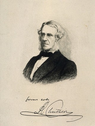Sir Robert Christison. Etching.