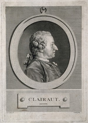 view Alexis Claude Clairaut. Line engraving by L. J. Cathelin after C. N. Cochin.