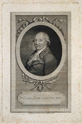Peter Clare. Line engraving by T. Holloway after himself.