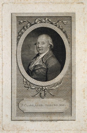 view Peter Clare. Line engraving by T. Holloway after himself.