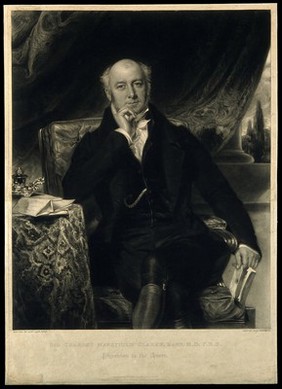 Sir Charles Mansfield Clarke. Mezzotint by T. Hodgetts, 1833, after S. Lane, 1832.