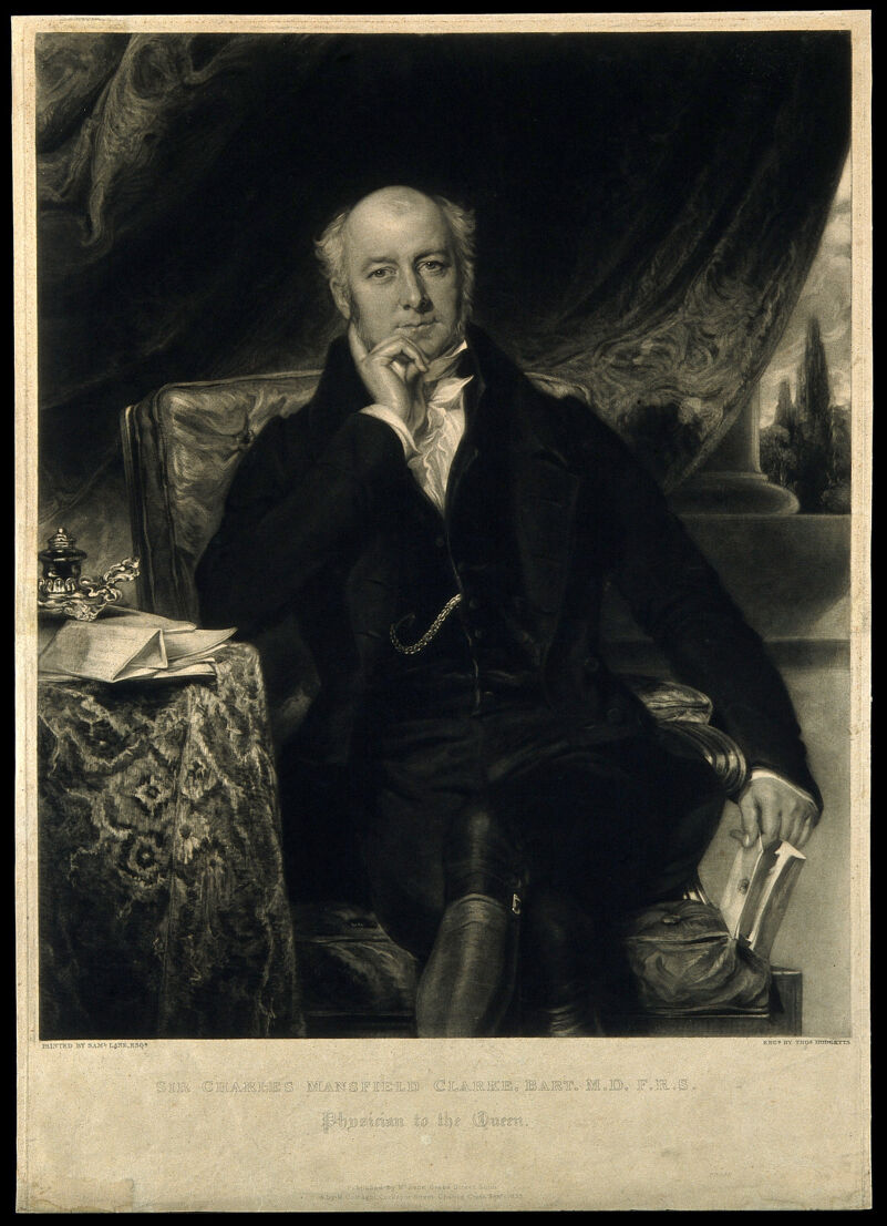 Sir Charles Mansfield Clarke. Mezzotint by T. Hodgetts, 1833, after S. Lane, 1832., by Samuel Lane