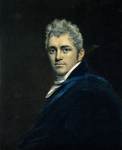 Edward Daniel Clarke. Coloured stipple engraving by E. Scriven, 1825, after J. Opie.