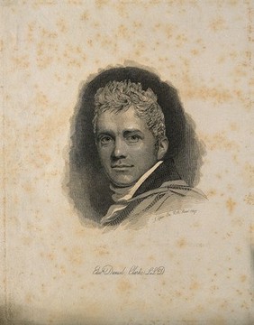 Edward Daniel Clarke. Line engraving by Mrs D. Turner, 1824, after J. Opie, 1807.