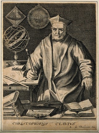 Christopher Clavius. Line engraving by E. de Boulonnois, 1682.