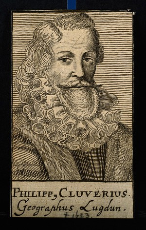 view Philipp Cluverius. Line engraving, 1688.