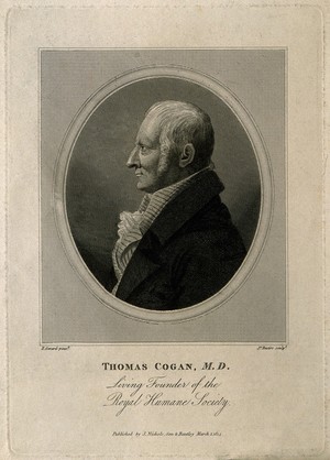 view Thomas Cogan. Stipple engraving by J. Basire after F. P. S. Gérard.