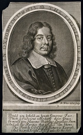 Henry Coley. Line engraving by R. White, 1676, after himself.