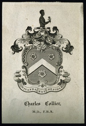 view Charles Collier: his bookplate. Line engraving.