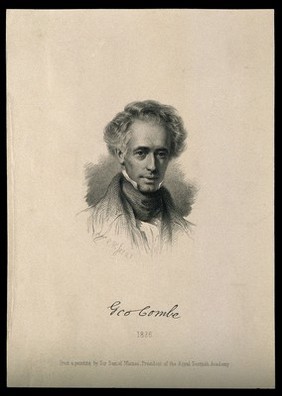 George Combe. Stipple engraving by C. H. Jeens, 1878, after Sir D. Macnee.