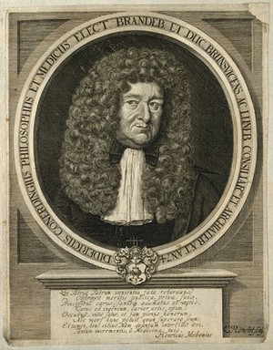 view Dietrich Conerding. Line engraving by C. Romstet.