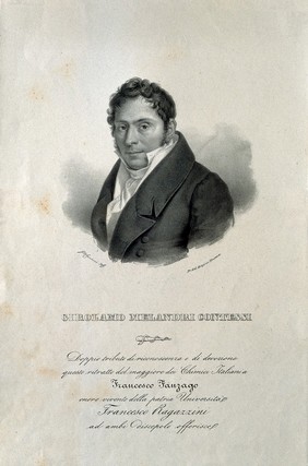 Girolamo Melandri Contessi. Lithograph by G. B. Cecchini.