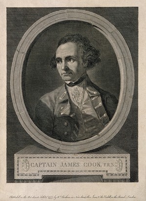 view James Cook. Line engraving by J. Basire, 1777, after W. Hodges.