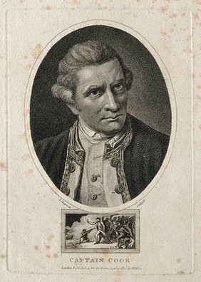 James Cook. Stipple engraving by W. Ridley, 1803, after Sir N. Dance-Holland, 1776.