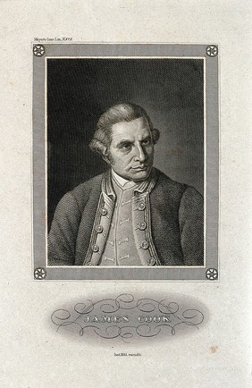 James Cook. Line engraving after Sir N. Dance-Holland, 1776.