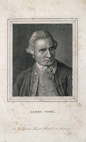 James Cook. Line engraving by C. Frosch after Sir N. Dance-Holland, 1776.