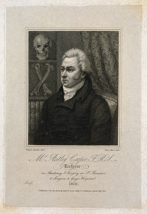 view Sir Astley Paston Cooper. Stipple engraving by H. Meyer, 1819, after F. Simoneau.