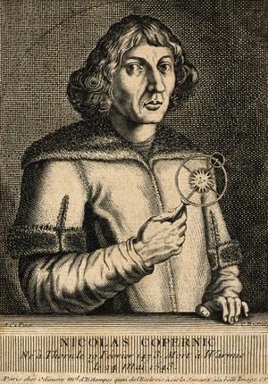 view Nicolaus Copernicus. Line engraving by C.B. after the Comte de Caylus.