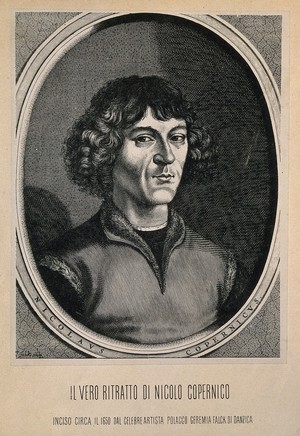 view Nicolaus Copernicus. Reproduction of line engraving after J. Falck.