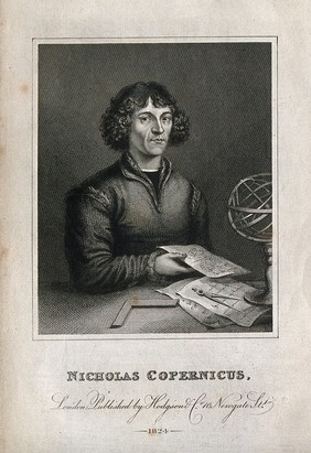 Nicolaus Copernicus. Line engraving, 1824.