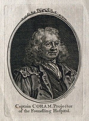 view Thomas Coram. Line engraving by A. Bannerman after W. Hogarth.