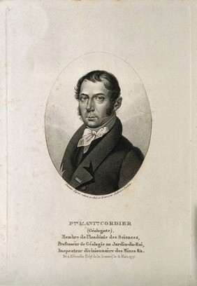 Pierre-Louis-Antoine Cordier. Stipple engraving by A. Tardieu, 1825, after himself.