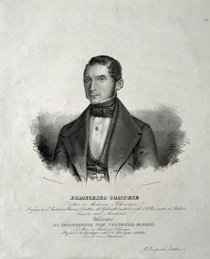 view Francesco Cortese. Lithograph by M. Prosperini after A. Rochini.