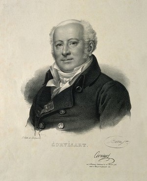 view Jean-Nicolas, Baron Corvisart. Lithograph by C.L. Bazin (Bazin le jeune) after F.P.S. Gérard.