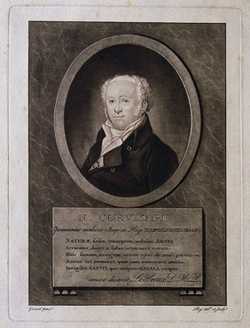 Jean-Nicolas, Baron Corvisart. Mezzotint by Roy after himself after F. P. S. Gérard.